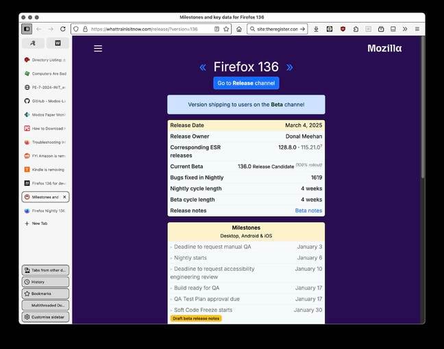 Firefox 136 finally delivers a snazzy built-in vertical tab bar, along with other niceties. Firefox 136 finally delivers a snazzy built-in vertical tab bar, along with other niceties.
