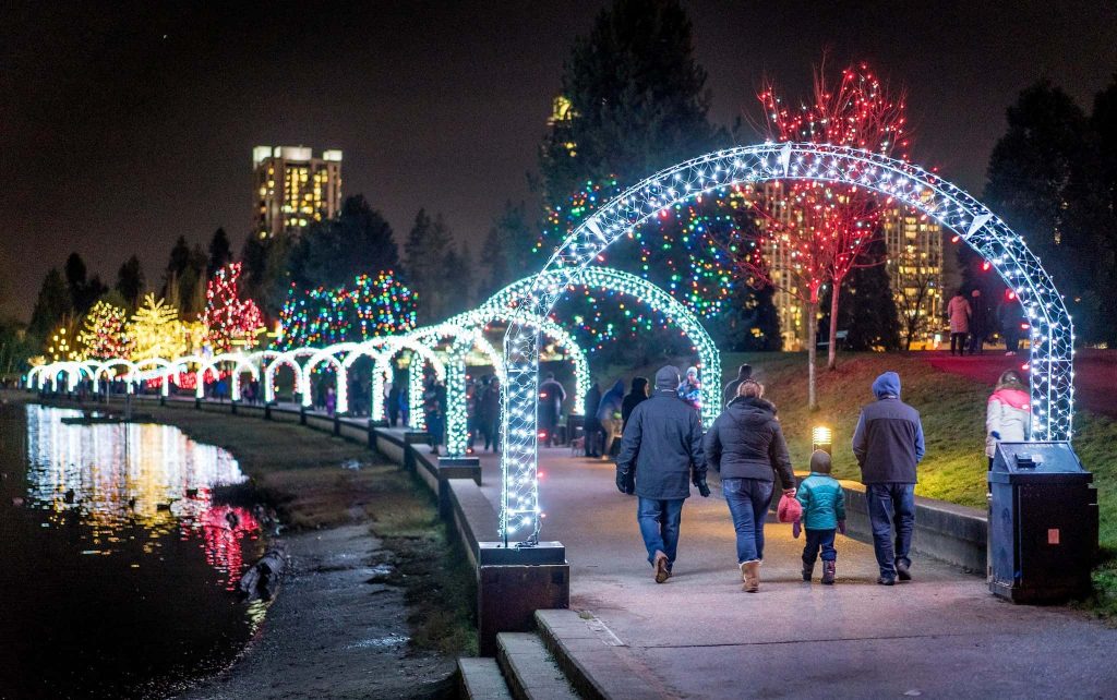 lights at lafarge Jingle Bells Night / explore coquitlam holidays