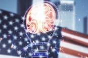 US flag brain lightbulb