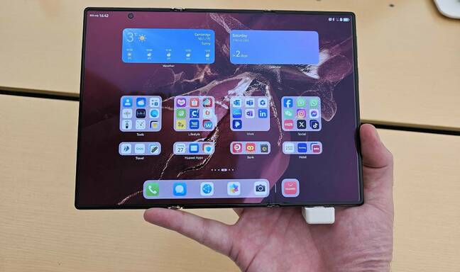 The Huawei Mate XT with all three screens deployed